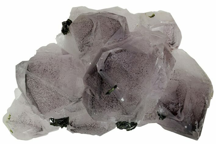 Spotted Phantom Amethyst Crystal Cluster with Epidote - China #221174